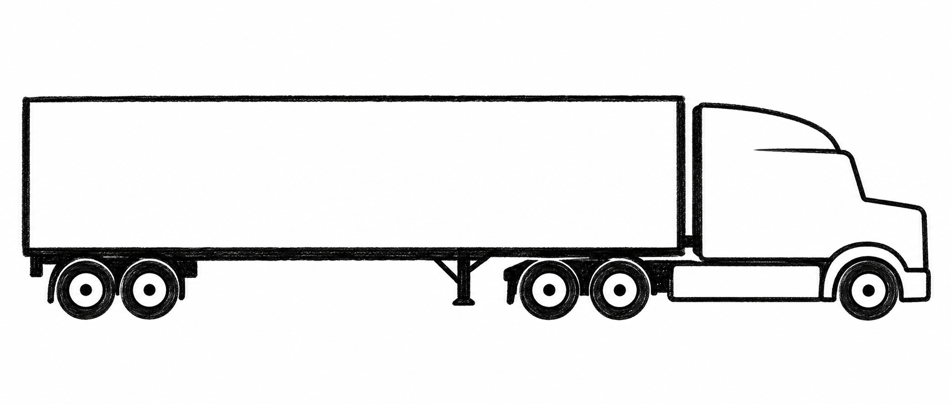 Generic semi truck and trailer sketch